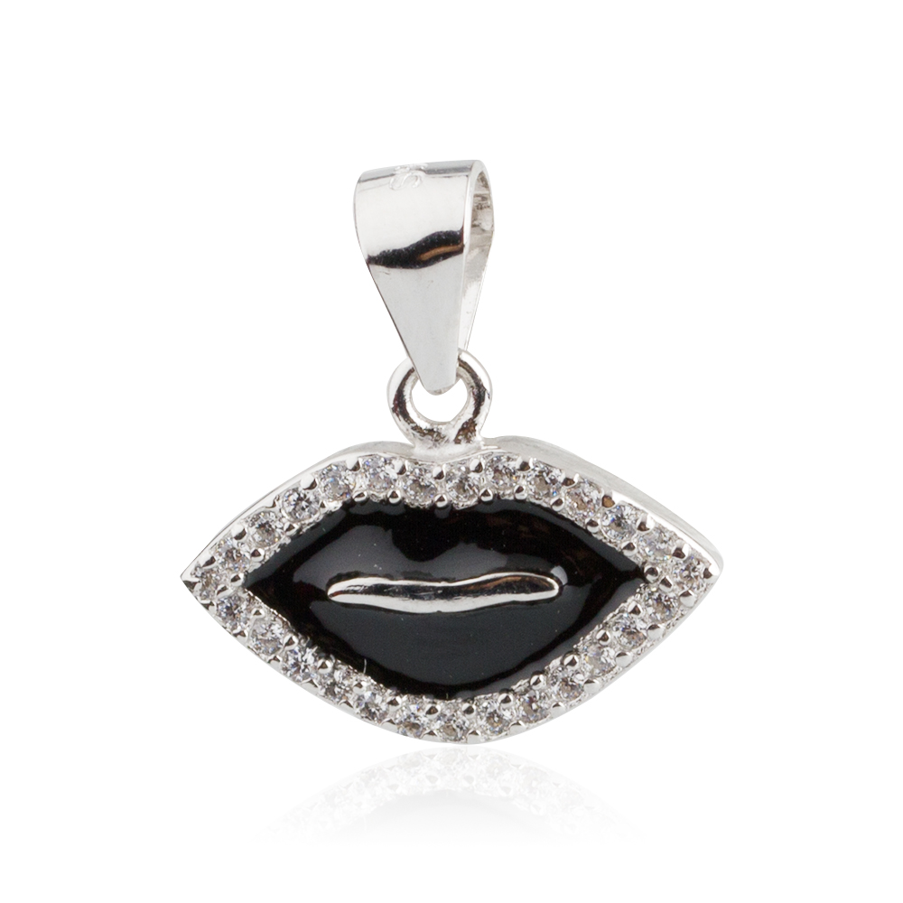 Ebay Hot Sell Erogenous Mouth Lip Print Gift 925 Sterling Silver Necklace