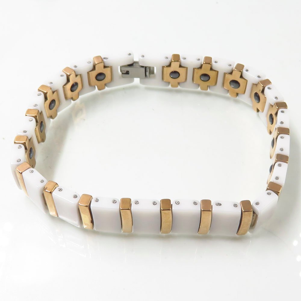2018 men's women's fashion ceramic healthy positive stainless steel bracelet