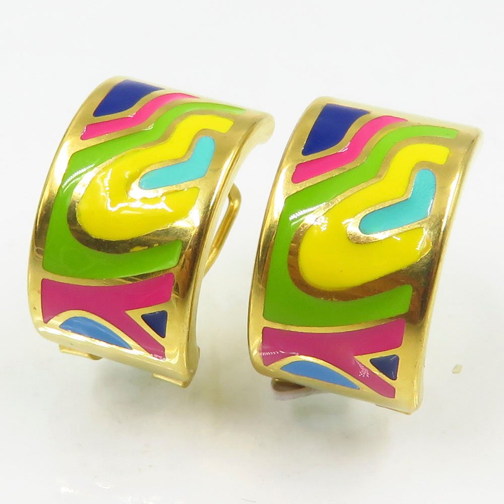 Factory price enamel women gold stud earrings