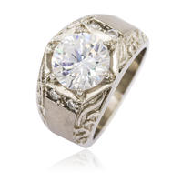 Round diamonds unique design stainless steel wedding ring for ladies