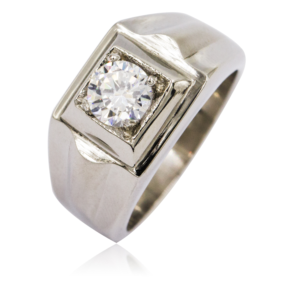 Simple fashion women silver wedding single stone ring designs