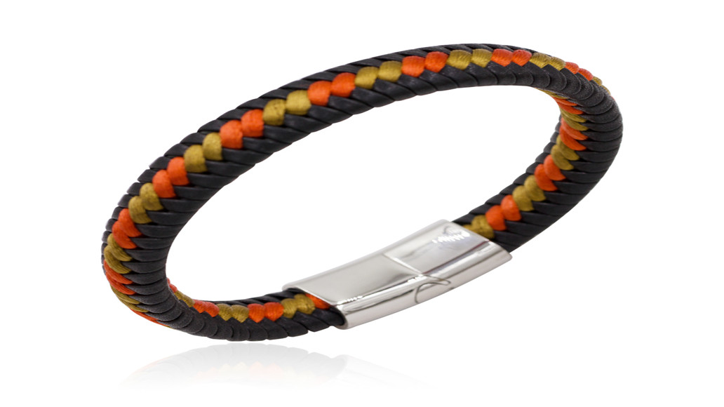Multi color high quality mens leather wrap bracelet