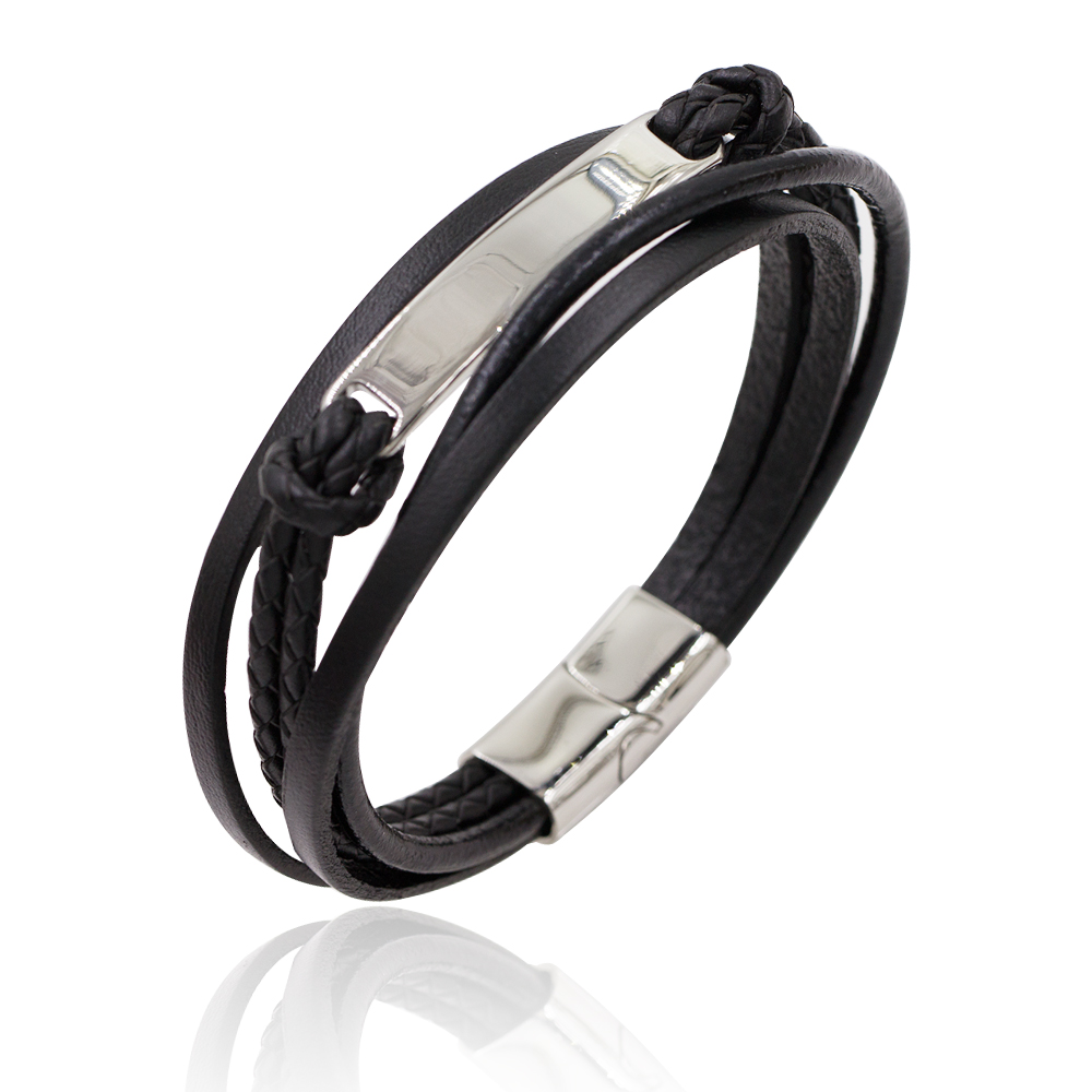 Men's fashion leather bracelet oem cuff  bracelet  for wholesale - AW00302-673