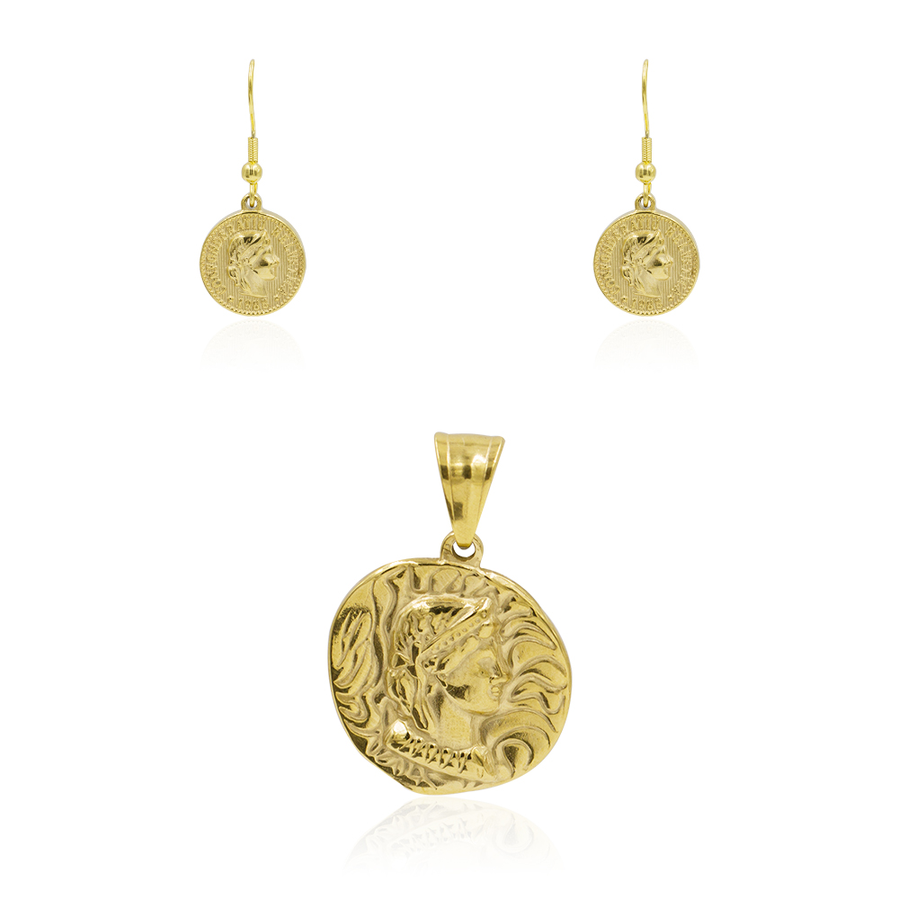 Custom dubai gold stainless steel jewelry set for women - AW00359bhva-627