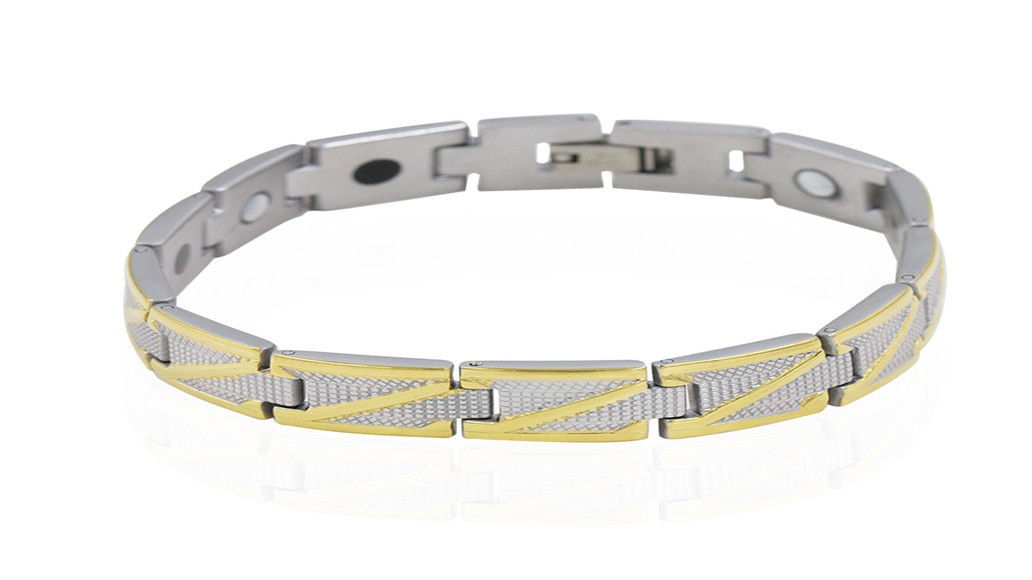 Simple men gold and silver color magnetic energy bracelet bracelet