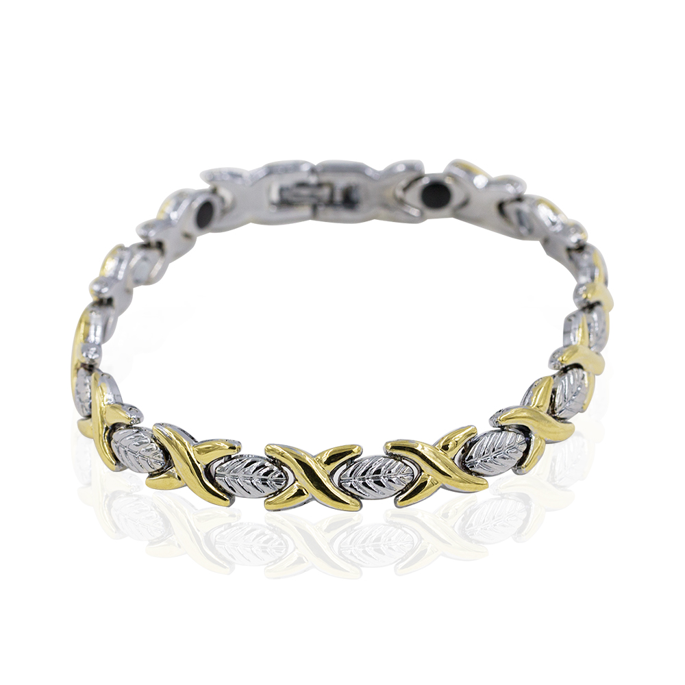 Fashion unisex stainless steel colorful charm leaf bracelet -AW00391bhva-244