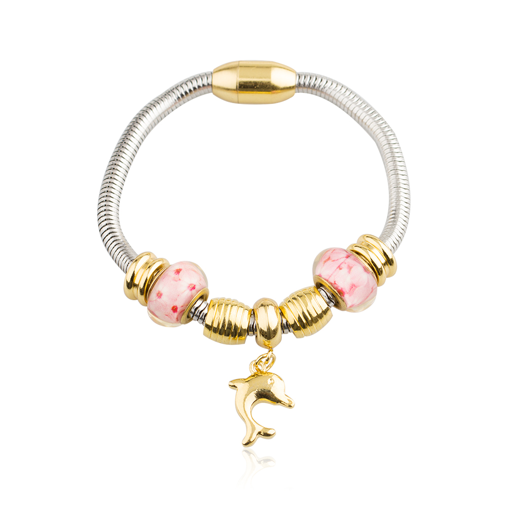 Stainless steel lovely stone bead bracelet for fashion women -AW00431vhkb-450