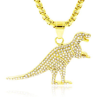 Excellent steel metal dragon necklace jewelry