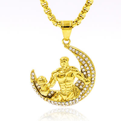 Wholesale custom gold boy pendant artisan strength symbol necklace