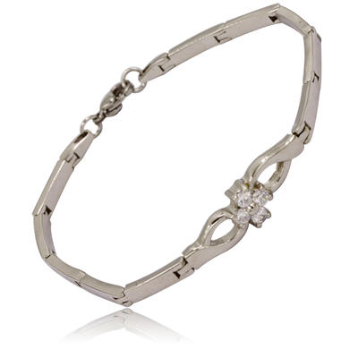 Chain link stone bracelet making in steel