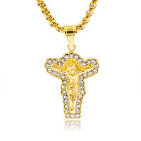 Divine jesus cross gold pendant necklace jewelry