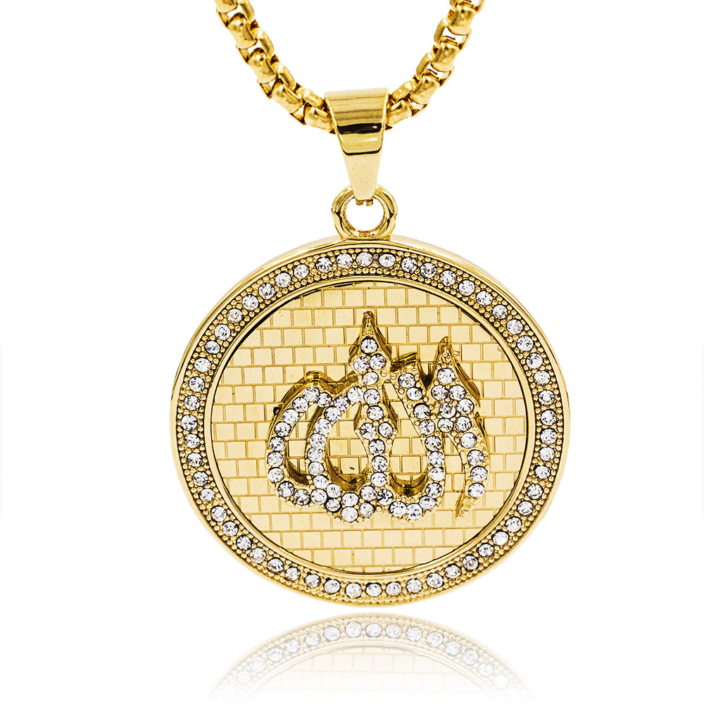 Fashion women gold crystal pendant necklace