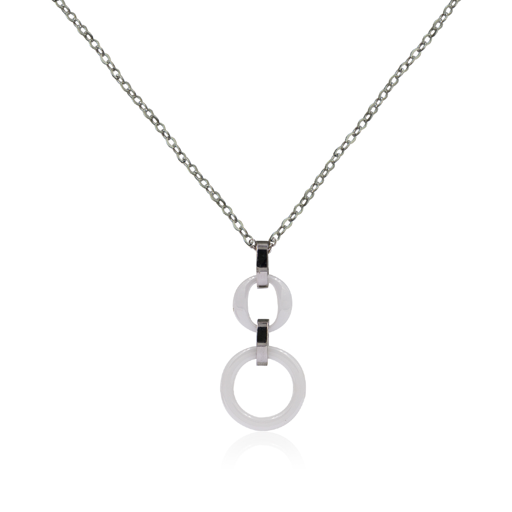 Fashion necklace necklace round in stainless steel for women - VD057511bbov-676