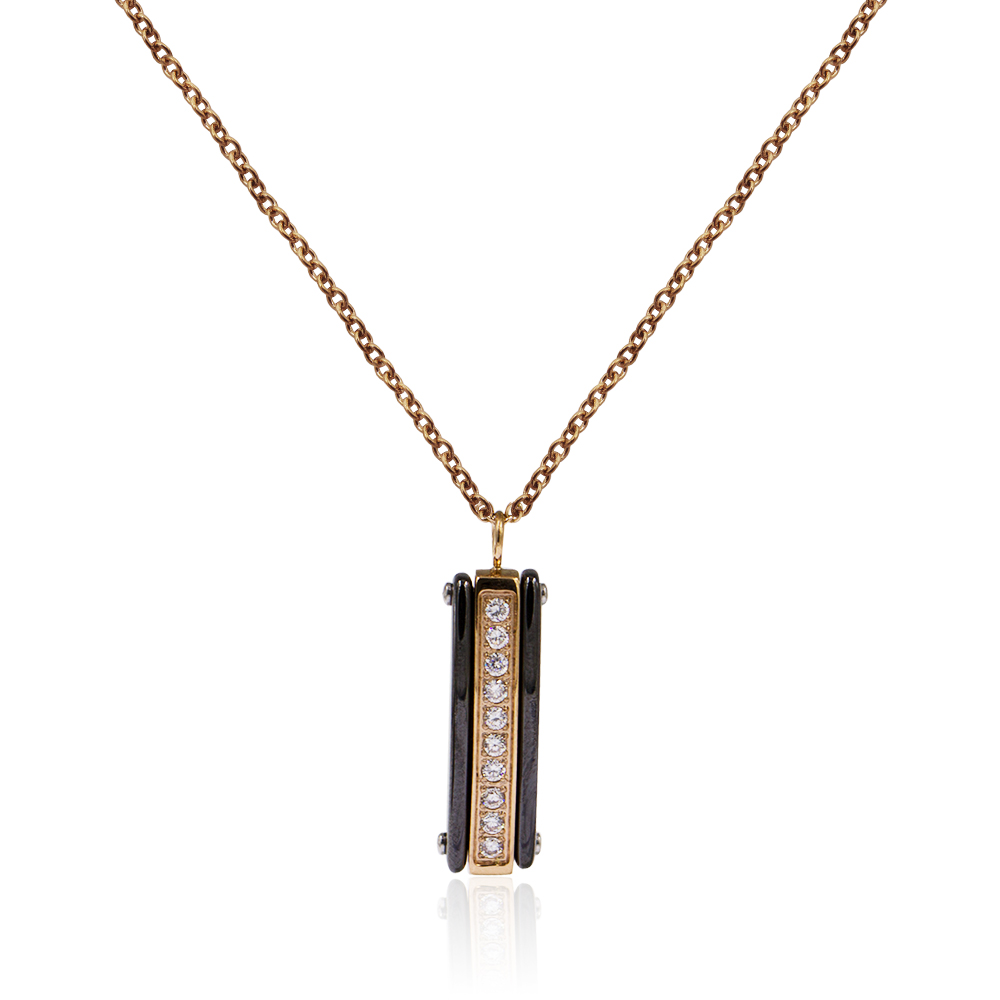 Latest factory price rose gold women necklace with crystal -VD057514aivb-676