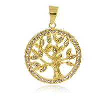 High quality stainless steel gold charm tree necklace pendant - VD057798vhha-640