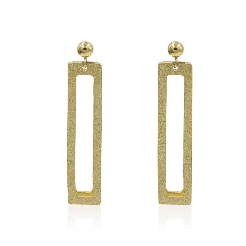 Simple design square dubai stud earrings in stainless steel - AW00022vbpb-371