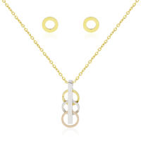 Wholesale Factory price MOQ 3pcs Stainless Steel round shape 24k gold women jewelry set
