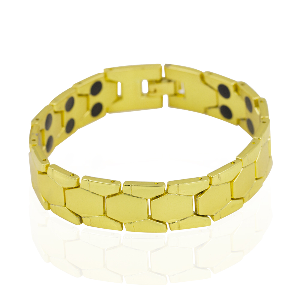 Fashion low MOQ 3pcs China wholesale gold color magnetic tungsten men bracelet