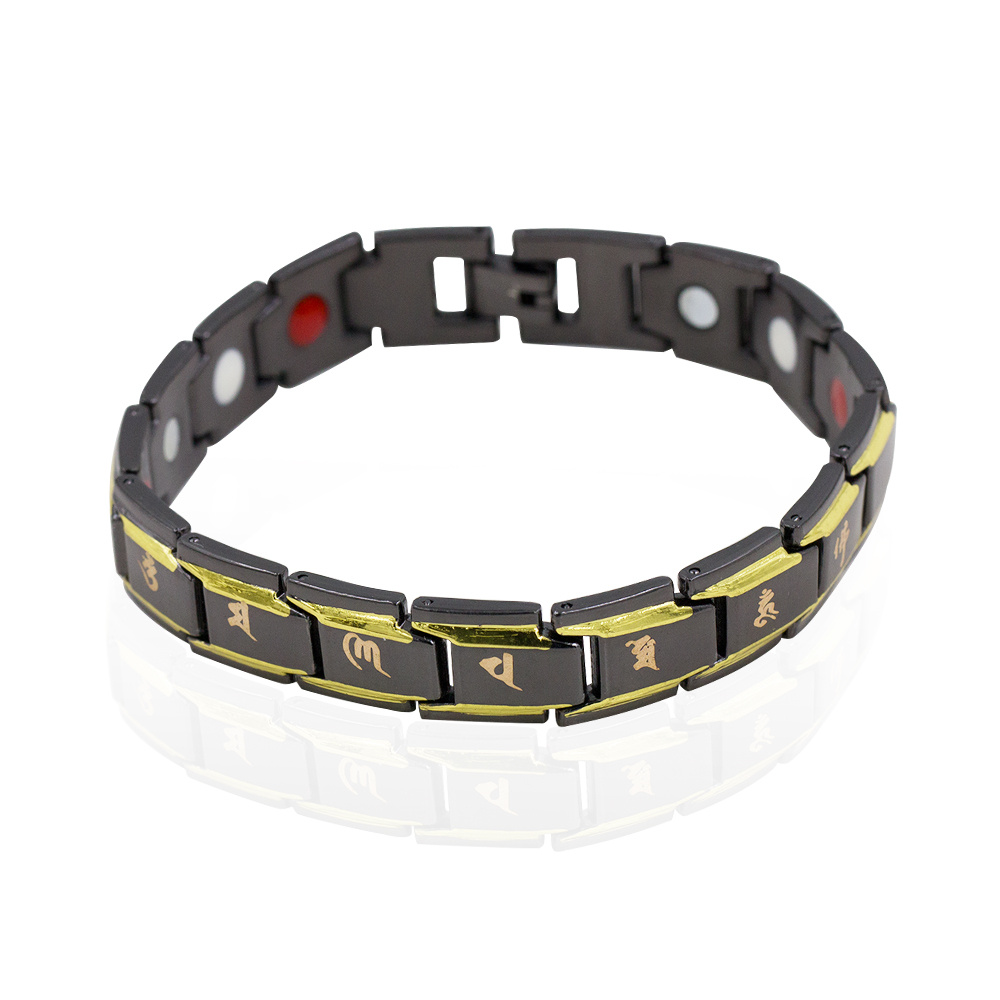 Latest low MOQ 3pcs China wholesale black color magnetic tungsten men bracelet
