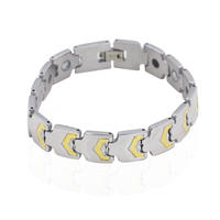Latest low MOQ 3pcs China wholesale two tones color magnetic tungsten men bracelet