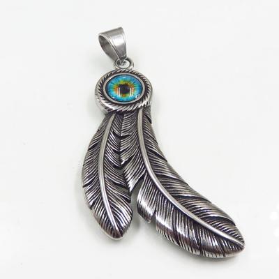 Women friend stainless steel feather jewelry pendant