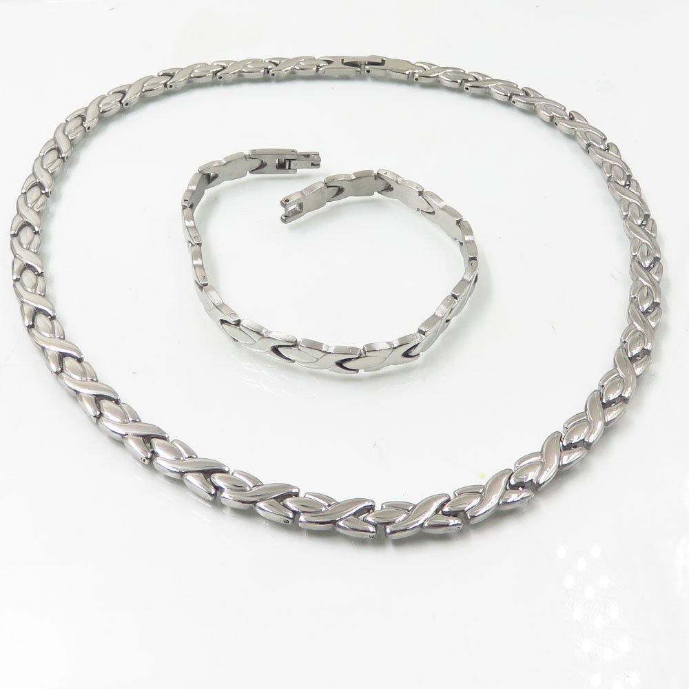 Stainless steel wholesale chain necklace and bracelet set