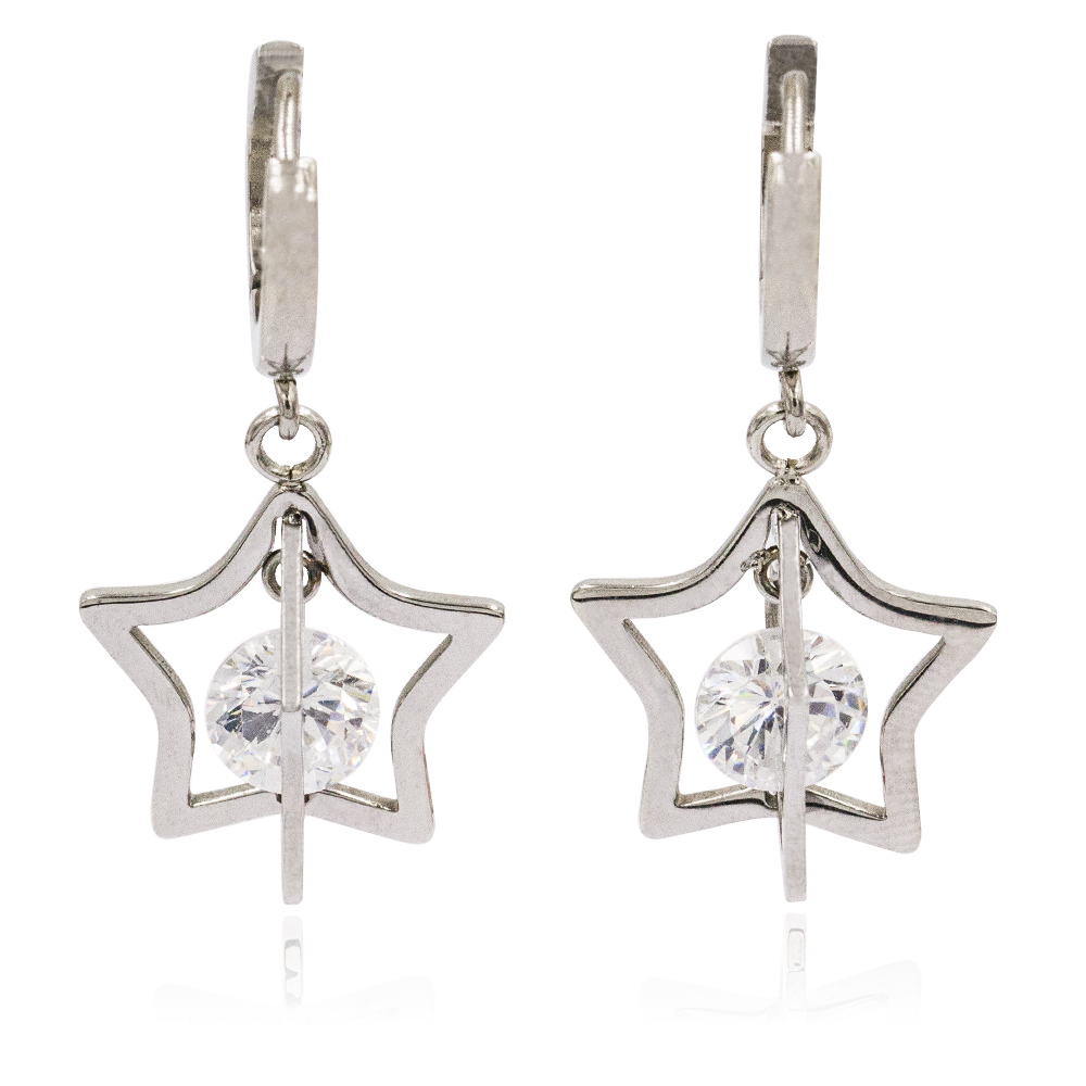 Wholesale rhinestone stud dangle star earrings