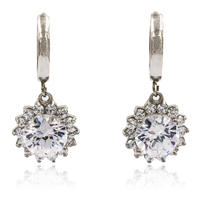 Silver color crystal dangle earrings wedding earrings from China
