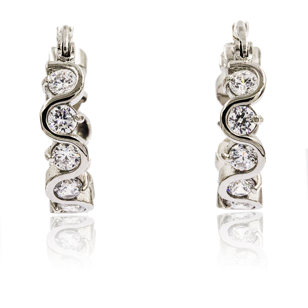 Special pattern wholesale market silver hoop earrings with round shape