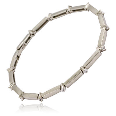 Vogue accessories women bracelet simple style sliver crystal stone bracelet in stainless steel