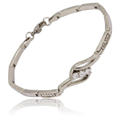 2018 trendy hot selling silver crystal in stainless steel bracelet wholesale wedding bracelet