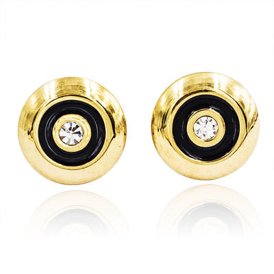 Single white stone gold stud earrings for women