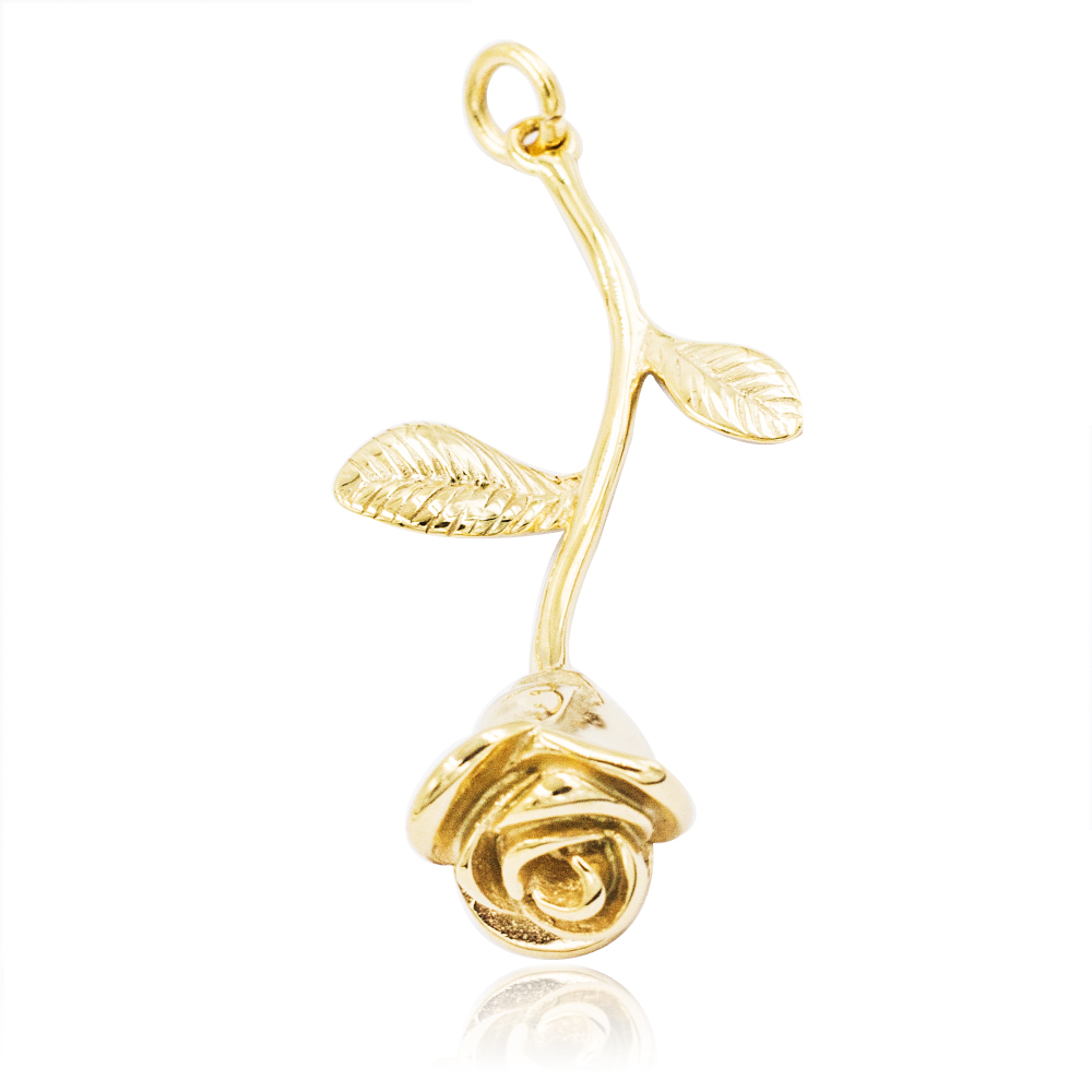 Hot product rose flower pendant,gold plated jewelry wholesale in stainless steel