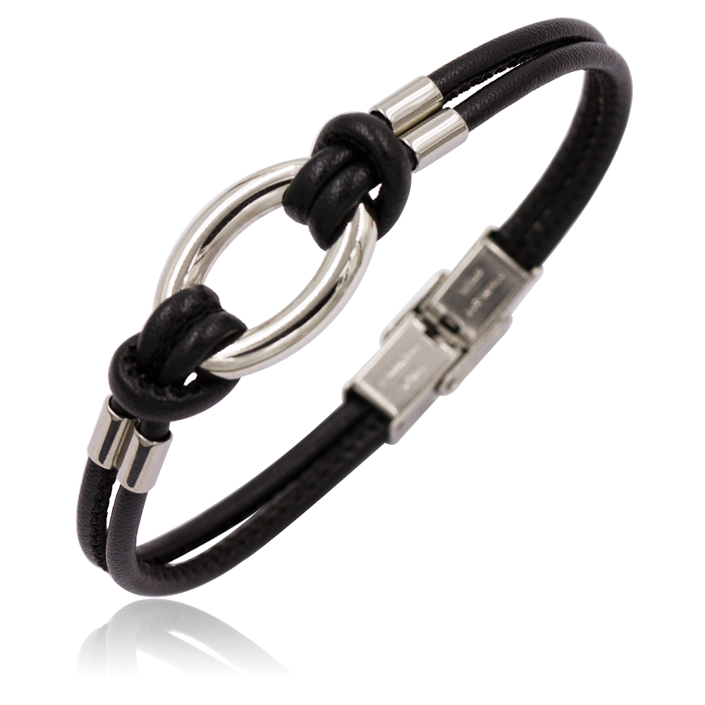 European style popular fashion stainless steel charms bangle, accessories for leather bracelet