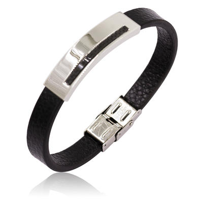 Simple and high quality wholesale price leather bangle men bangle