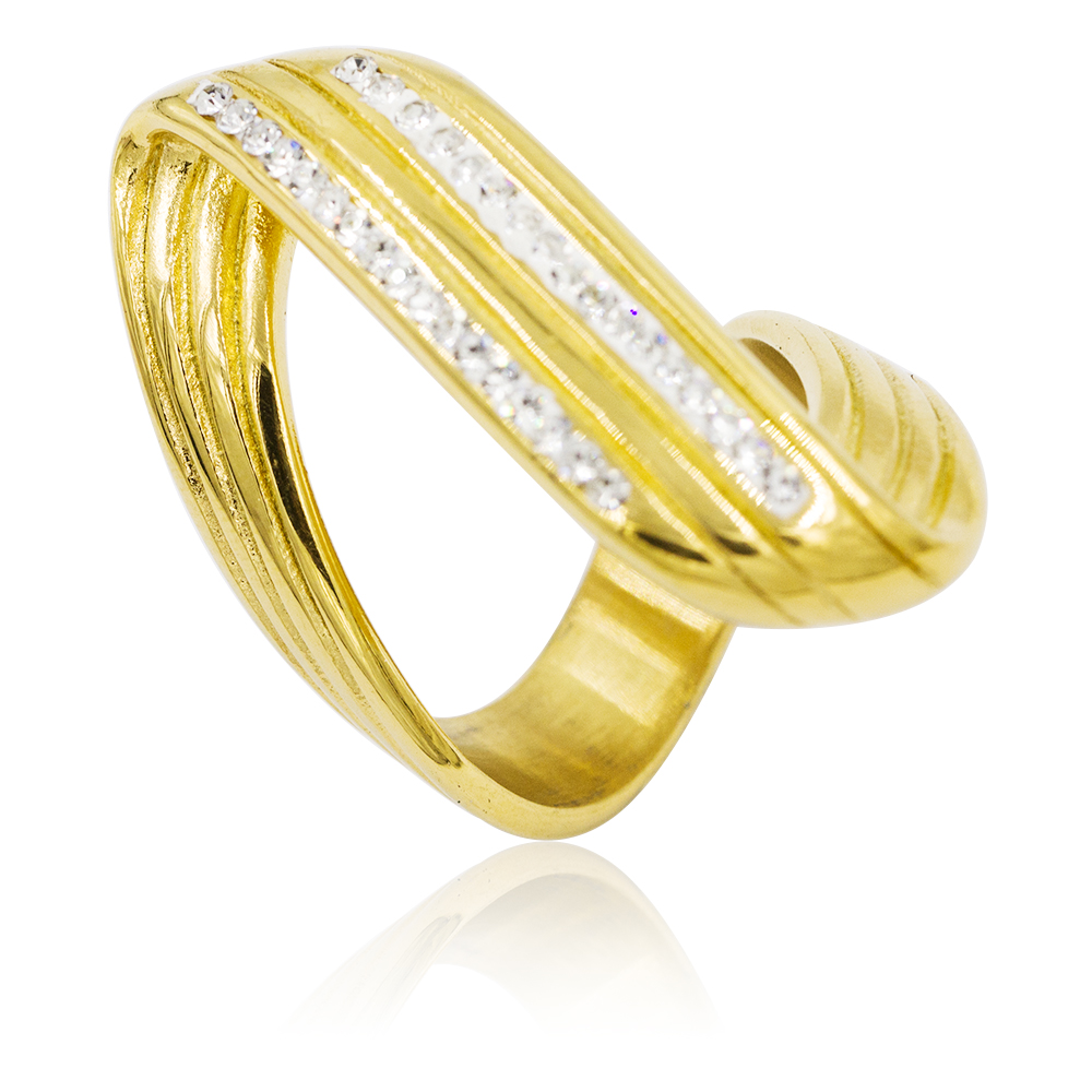 Extraordinary stainless steel love gold color ring