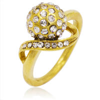 Fashion Low MOQ factory price wholesale gold plated stainless steel custom diamond ring for woman