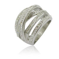Low price new design steel ring with stone for women