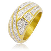 Gold latest gold women finger ring designs with crystal VD055188-360