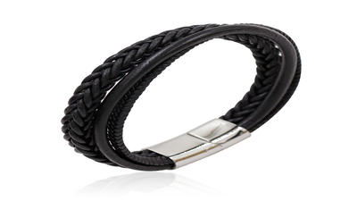 Titanium leather engraved rope bracelet for men jewelry bracelet AW00279-673
