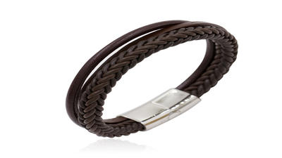 High quality leather bracelet with buckle,stainless steel leather bracelet AW00280-673
