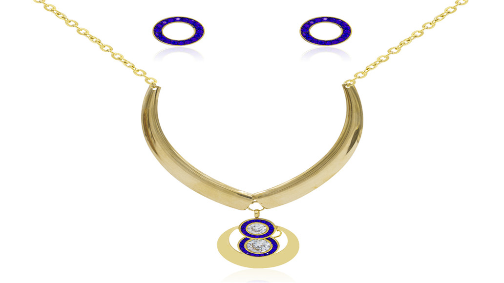 Number eight necklace brazilian gold necklace set jewelry AW00350aivb-627