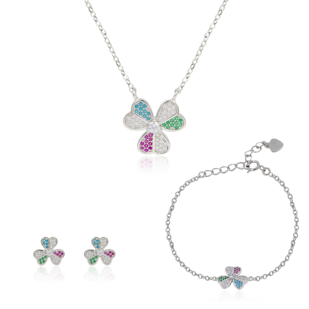 Ebay Hotsale Custom Jewelry Necklace 925 Silver Sterling Jewelry Set With Bracelet  AS00124-L49