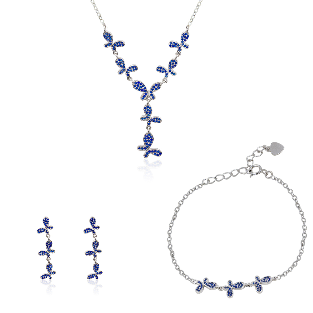 Amazon Exporter Of Gemstone Jewelry Hotsale 925 Silver Butterfly Jewelry AS00126-L49