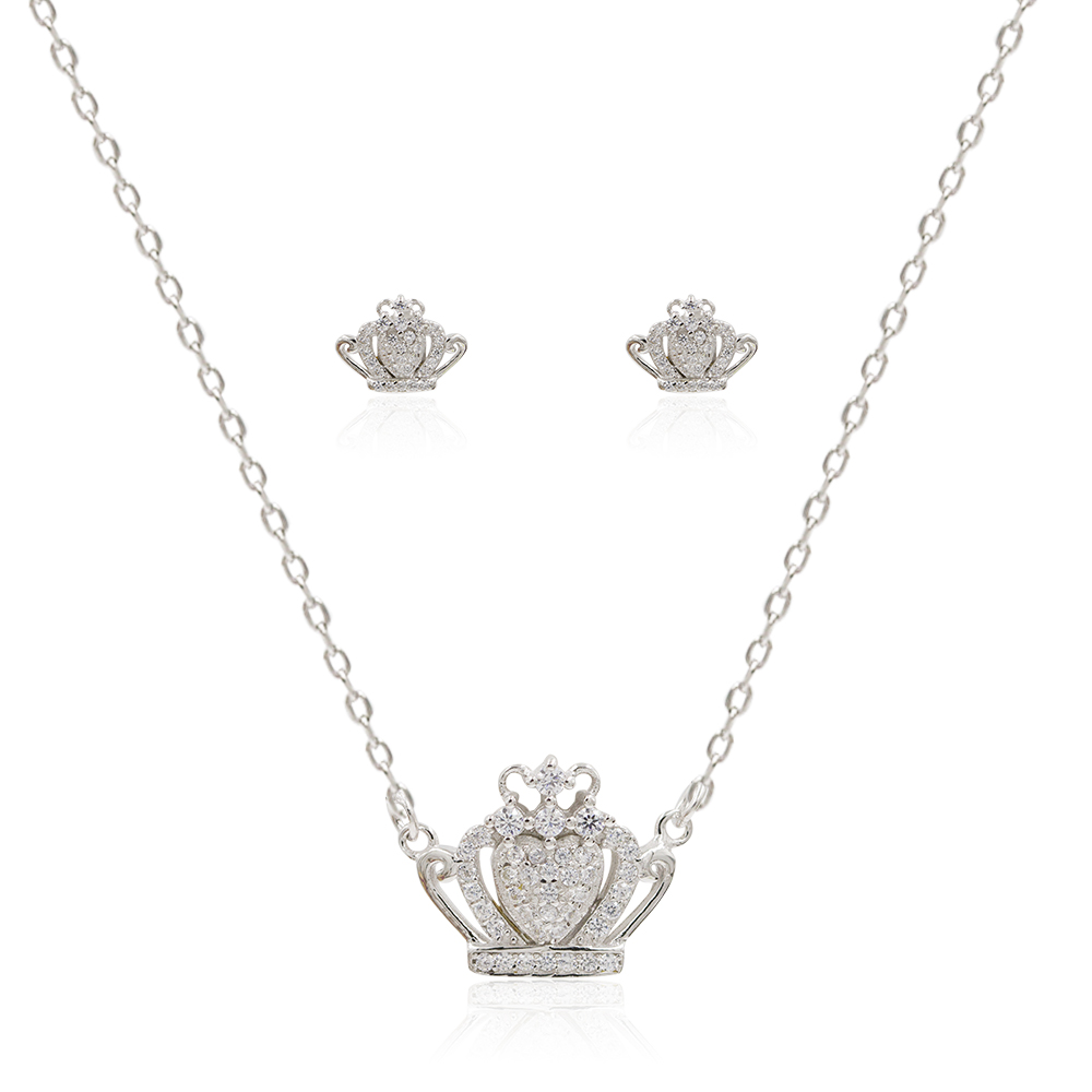 Competitive Price 925 Silver Crown Pendant Necklace In Sterling Silver AS00115vhmi-M106