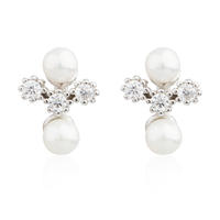 High Quality Fashion Jewelry Crystal Stud Pearl Earrings AE30080-M112