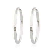 36MM Big Hoop Simple Design Silver Plated Earrings AE40023-M112