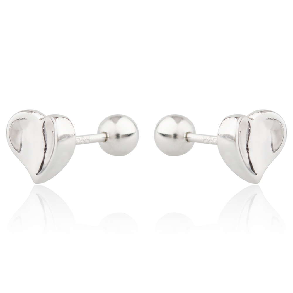 Custom 925 Silver Stud Earring Jewelry Love Heart Shape Earrings For Women AE40036-M112