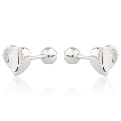 Custom 925 Silver Stud Earring Jewelry Love Heart Shape Earrings For Women AE40036-M112