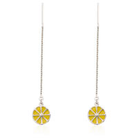 925 Sterling Silver Dangle Lemon Yellowcharm Earrings With Cubic Zircon For Women Jewellery AE50071-M112